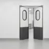Жесткая маятниковая распашная дверь двустворчатая из сэндвич панелей 200*140